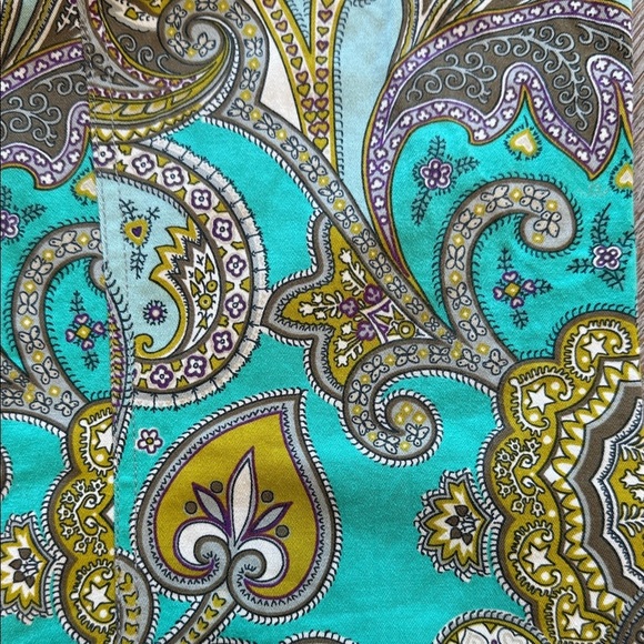 ETRO Paisley Print Pants in Green Purple Yellow 48 ITALY / 10 US - Picture 4 of 11